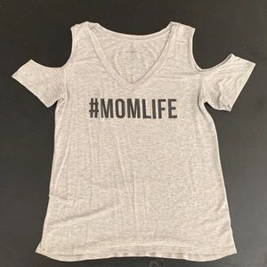 #momlife Cold Shoulder Shirt